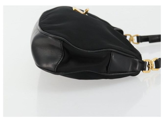Pochette Accessori PRADA Nylon Nero Oro Auth 171277 D'oro - vista 3