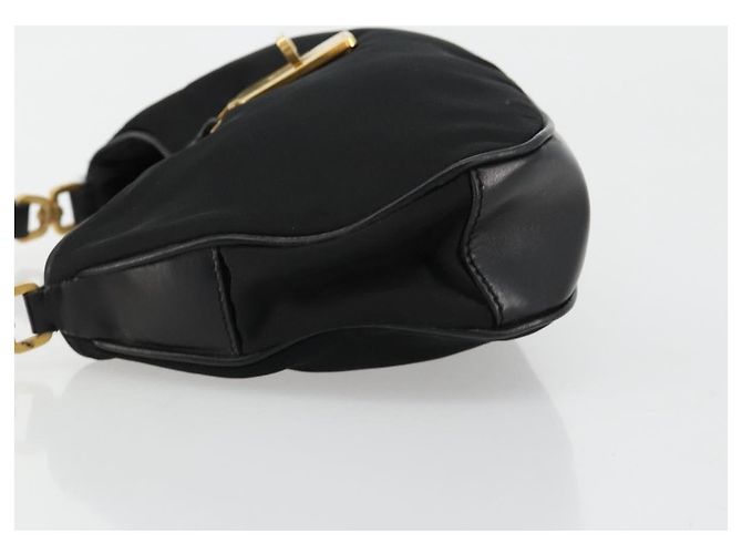 Pochette Accessori PRADA Nylon Nero Oro Auth 171277 D'oro - vista 4