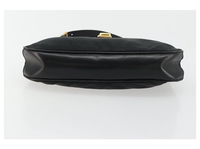 Pochette Accessori PRADA Nylon Nero Oro Auth 171277 D'oro - vista 5