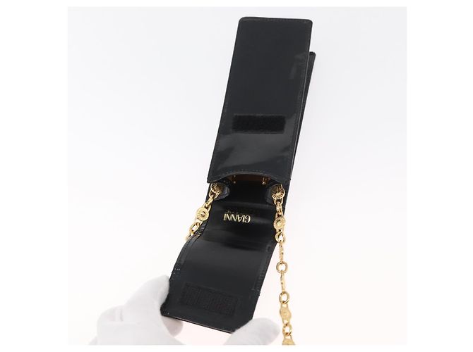 Gianni Versace Chain Schulterbeutel Lackleder Schwarz Gold Authentisch bs35263 Golden - vista 10