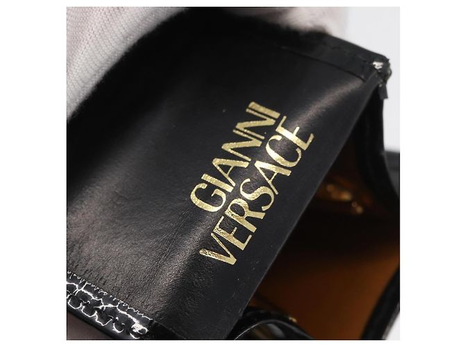 Gianni Versace Chain Schulterbeutel Lackleder Schwarz Gold Authentisch bs35263 Golden - vista 11