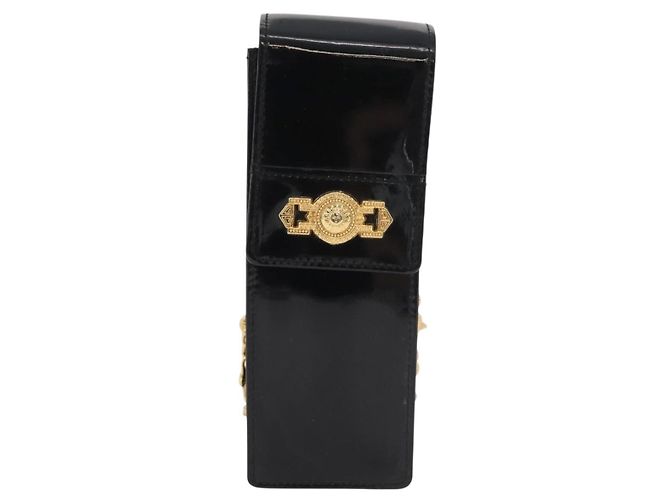Gianni Versace Chain Schulterbeutel Lackleder Schwarz Gold Authentisch bs35263 Golden - vista 13