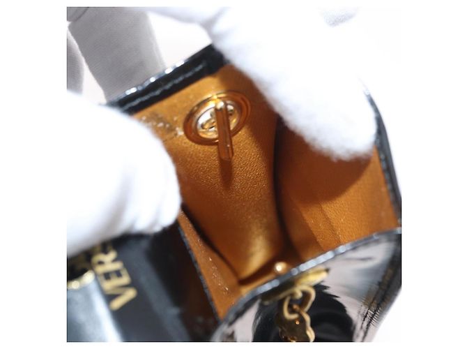 Gianni Versace Chain Schulterbeutel Lackleder Schwarz Gold Authentisch bs35263 Golden - vista 18