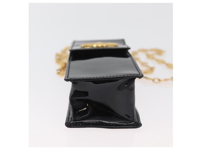 Gianni Versace Chain Schulterbeutel Lackleder Schwarz Gold Authentisch bs35263 Golden - Ansicht 5