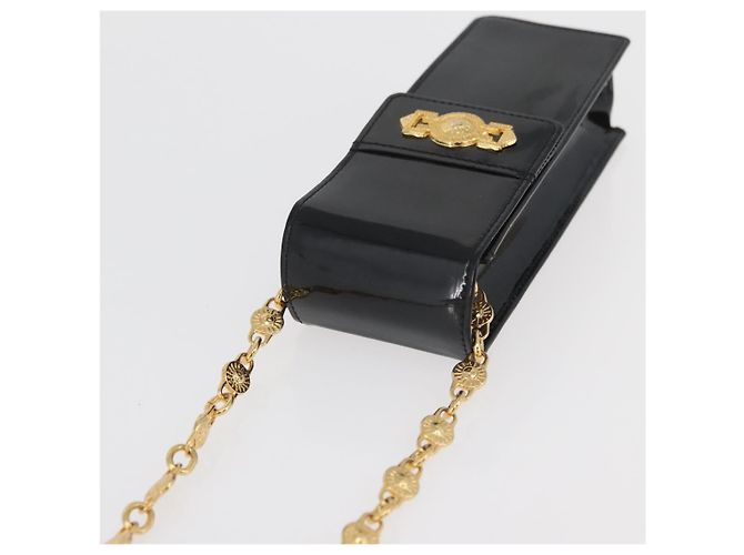 Gianni Versace Chain Schulterbeutel Lackleder Schwarz Gold Authentisch bs35263 Golden - Ansicht 6