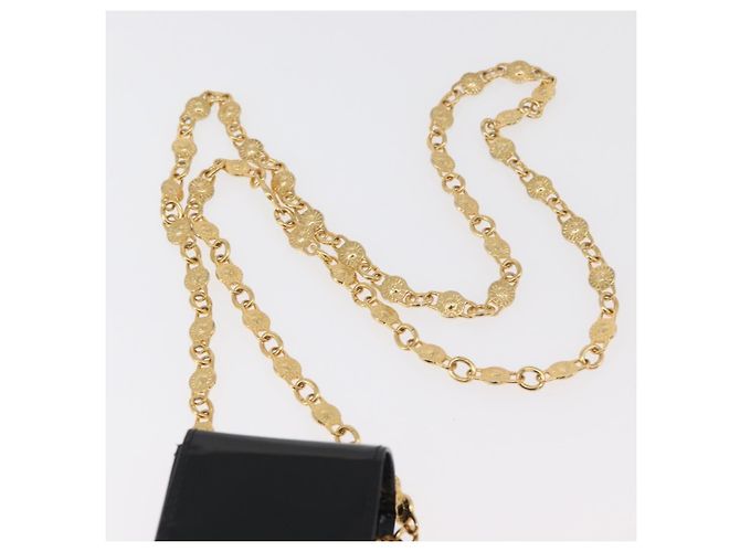 Gianni Versace Chain Schulterbeutel Lackleder Schwarz Gold Authentisch bs35263 Golden - vista 8