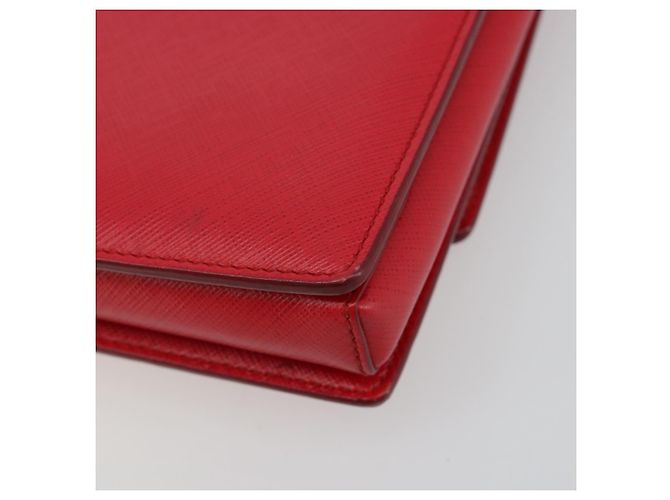 Borsa a Spalla Salvatore Ferragamo Vala Chain in Pelle Rossa e Oro Auth ka4496 Rosso D'oro - vista 12
