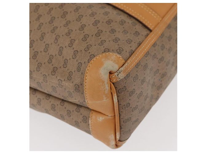 Borsa GUCCI Micro GG Supreme in PVC Beige Oro Auth 182499 D'oro - vista 10