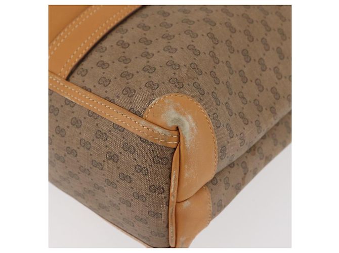 Borsa GUCCI Micro GG Supreme in PVC Beige Oro Auth 182499 D'oro - vista 11
