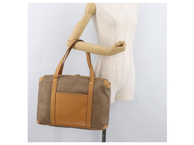 Borsa GUCCI Micro GG Supreme in PVC Beige Oro Auth 182499 D'oro - vista 22