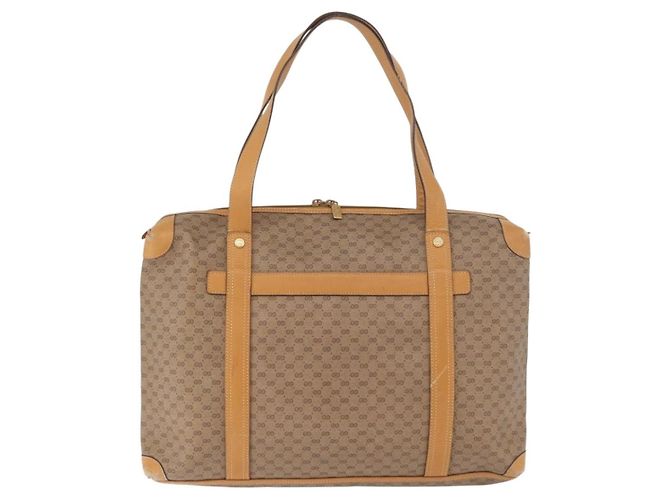 Borsa GUCCI Micro GG Supreme in PVC Beige Oro Auth 182499 D'oro - vista 3