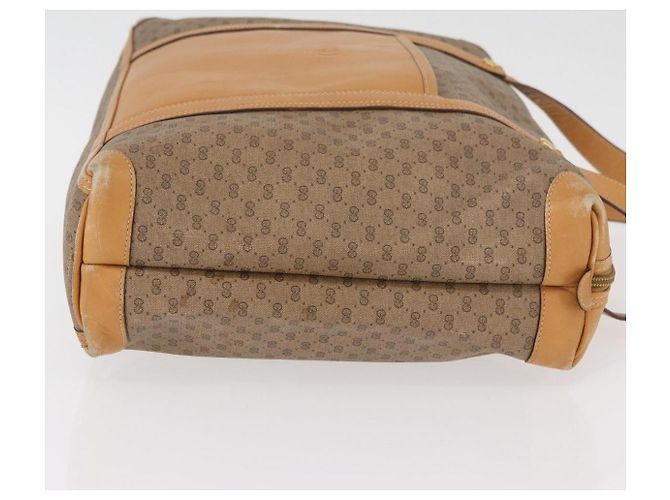 Borsa GUCCI Micro GG Supreme in PVC Beige Oro Auth 182499 D'oro - vista 4