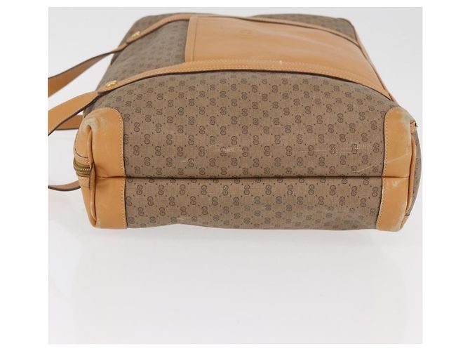 Borsa GUCCI Micro GG Supreme in PVC Beige Oro Auth 182499 D'oro - vista 5