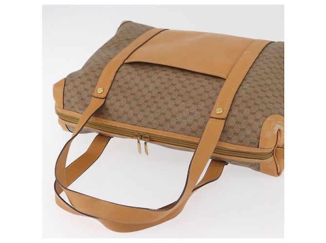 Borsa GUCCI Micro GG Supreme in PVC Beige Oro Auth 182499 D'oro - vista 6