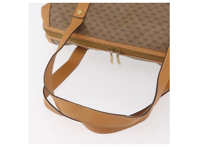 Borsa GUCCI Micro GG Supreme in PVC Beige Oro Auth 182499 D'oro - vista 7