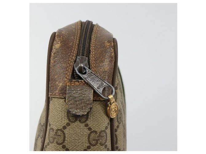 Borsa GUCCI GG Supreme Web Sherry Line Beige Rosso Verde 63 01 012 Auth 182367 - vista 12