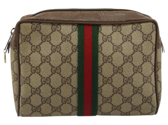 Borsa GUCCI GG Supreme Web Sherry Line Beige Rosso Verde 63 01 012 Auth 182367 - vista 2
