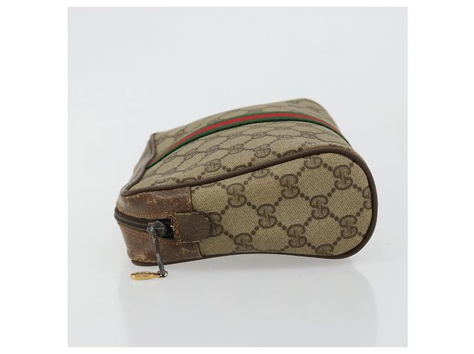 Borsa GUCCI GG Supreme Web Sherry Line Beige Rosso Verde 63 01 012 Auth 182367 - vista 5