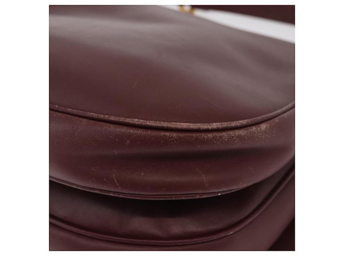 CARTIER Must Line Schultertasche Leder Bordeaux Gold Auth BA13122 Golden - Ansicht 13