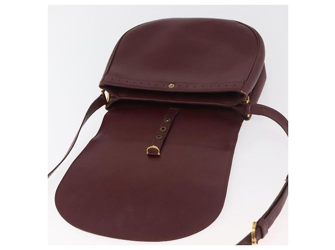 CARTIER Must Line Schultertasche Leder Bordeaux Gold Auth BA13122 Golden - Ansicht 14