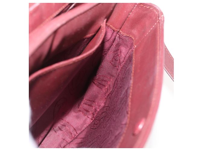 CARTIER Must Line Schultertasche Leder Bordeaux Gold Auth BA13122 Golden - Ansicht 20