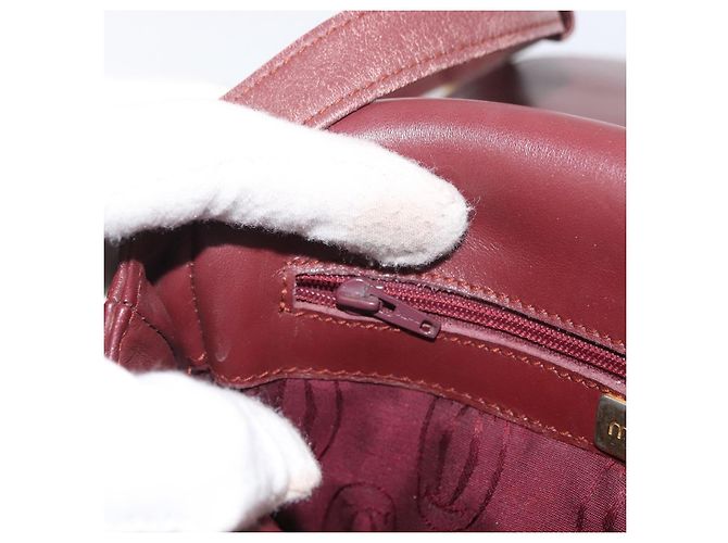 CARTIER Must Line Schultertasche Leder Bordeaux Gold Auth BA13122 Golden - Ansicht 22