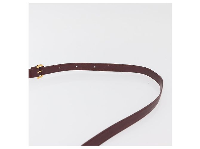 CARTIER Must Line Schultertasche Leder Bordeaux Gold Auth BA13122 Golden - Ansicht 8