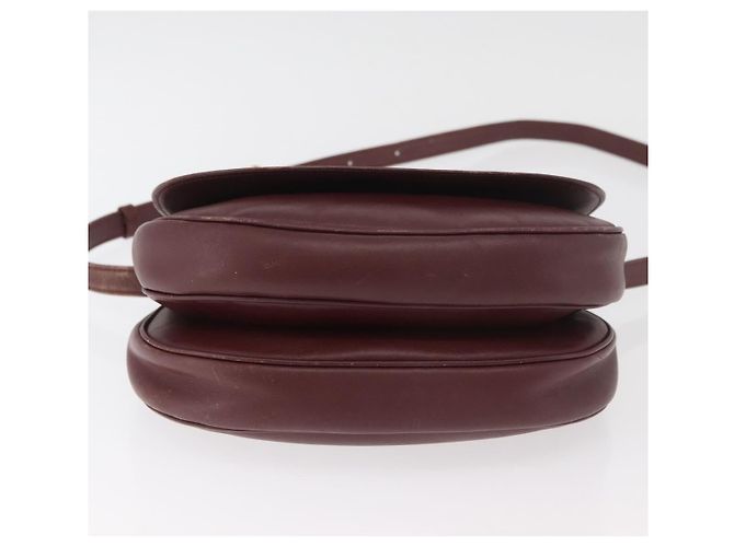 CARTIER Must Line Schultertasche Leder Bordeaux Gold Auth BA13122 Golden - Ansicht 9