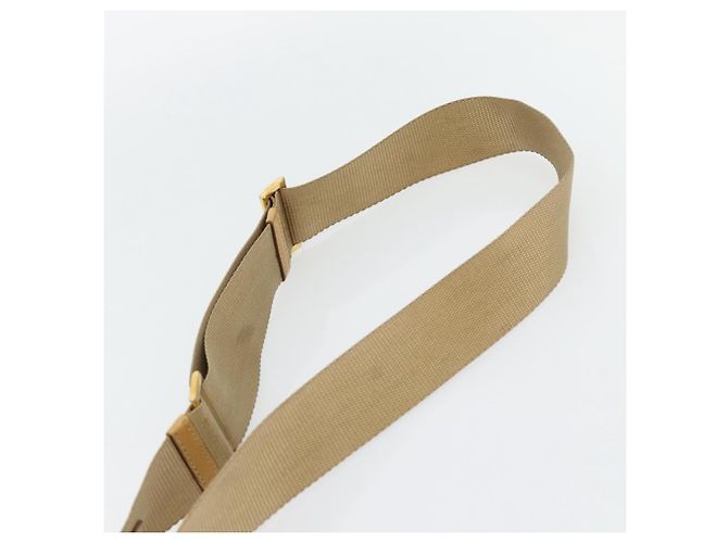 Borsa a Spalla PRADA Nylon Canvas Beige Oro Auth 171276 D'oro - vista 14