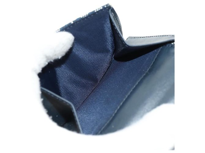 Cartera tríptico Christian Dior Trotter Canvas Saddle Navy Gold Auth 181569V Dorado Azul marino - vista 14