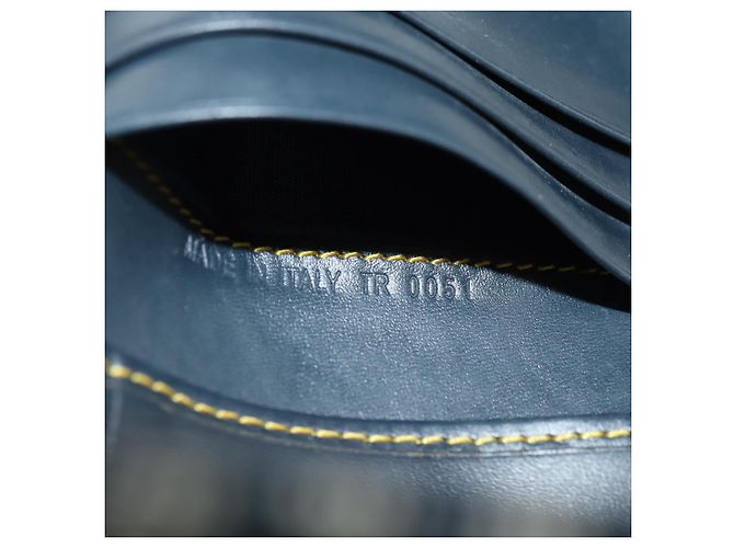 Cartera tríptico Christian Dior Trotter Canvas Saddle Navy Gold Auth 181569V Dorado Azul marino - vista 21
