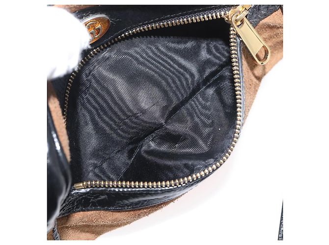 Borsa a tracolla GUCCI Web Sherry Line in scamosciato marrone e oro 573321 Auth 181861 D'oro - vista 20