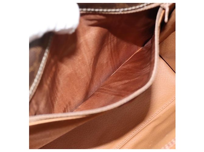 Céline Borsa a tracolla circolare CELINE Macadam Canvas PVC Pelle Marrone Oro Auth 182191A D'oro - vista 11