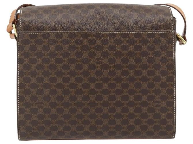 Céline Borsa a tracolla circolare CELINE Macadam Canvas PVC Pelle Marrone Oro Auth 182191A D'oro - vista 2