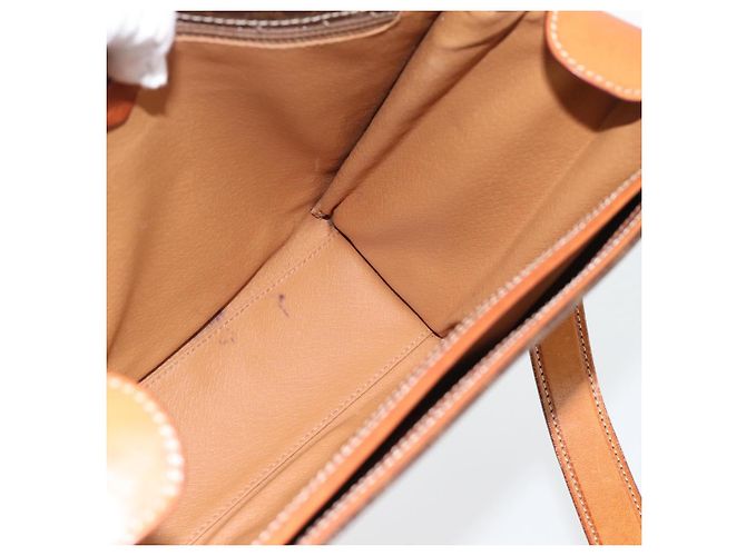 Céline Borsa a tracolla circolare CELINE Macadam Canvas PVC Pelle Marrone Oro Auth 182191A D'oro - vista 21
