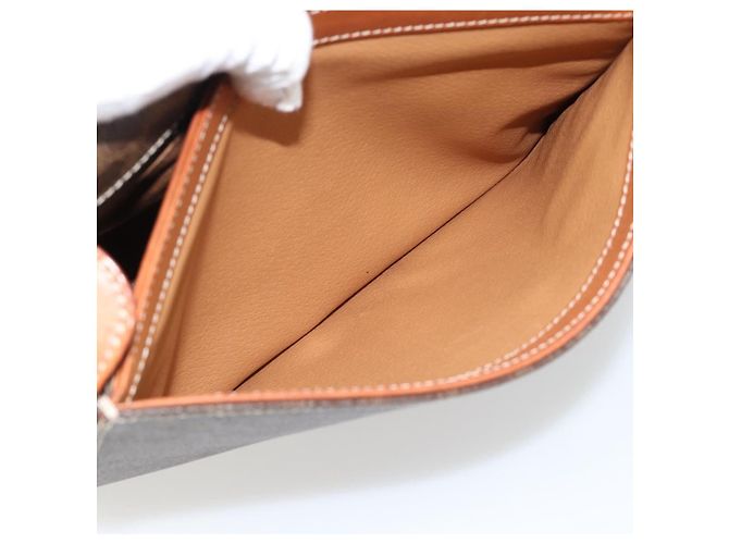 Céline Borsa a tracolla circolare CELINE Macadam Canvas PVC Pelle Marrone Oro Auth 182191A D'oro - vista 24