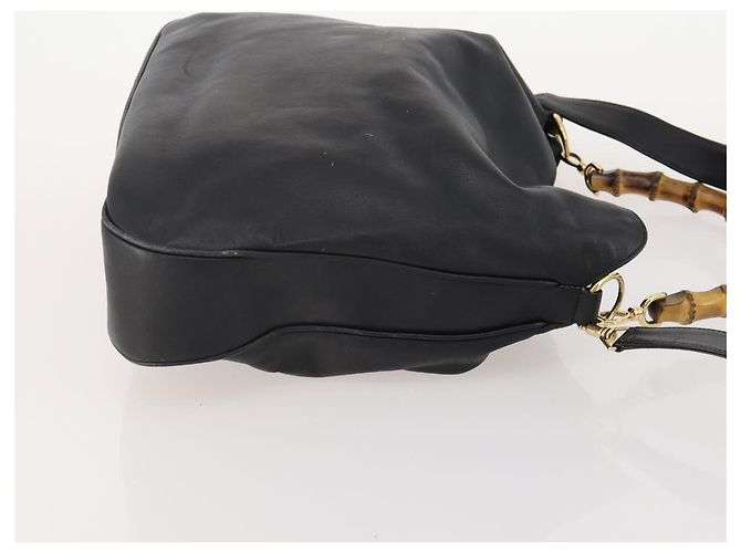 Borsa a Spalla GUCCI Bamboo in Pelle 2way Nero Oro 001 2852 1577 0 Auth 180222 D'oro - vista 4
