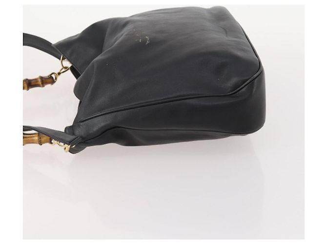 Borsa a Spalla GUCCI Bamboo in Pelle 2way Nero Oro 001 2852 1577 0 Auth 180222 D'oro - vista 5