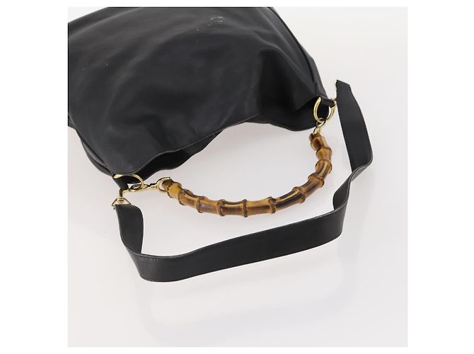 Borsa a Spalla GUCCI Bamboo in Pelle 2way Nero Oro 001 2852 1577 0 Auth 180222 D'oro - vista 7