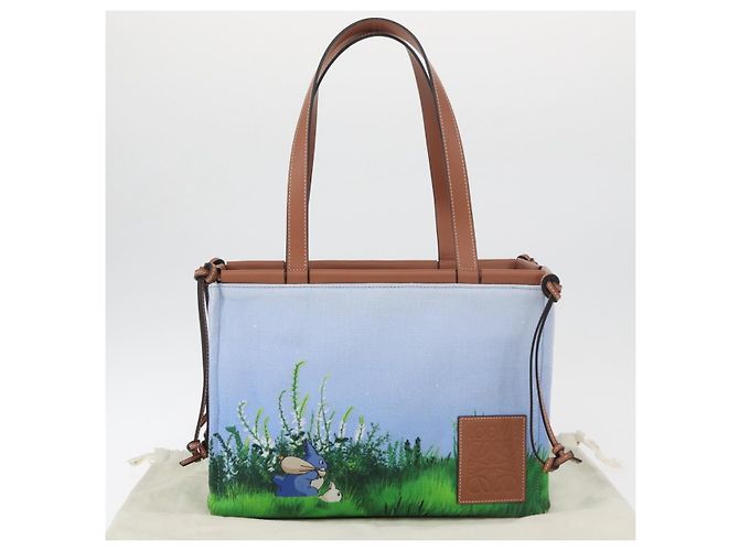 LOEWE LOEWE �~ Studio Ghibli Borsa Medium Totoro & Small Totoro Auth 167358SM Blu chiaro - vista 12