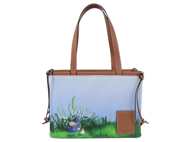 LOEWE LOEWE �~ Studio Ghibli Borsa Medium Totoro & Small Totoro Auth 167358SM Blu chiaro - vista 13