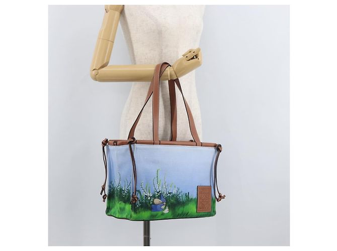 LOEWE LOEWE �~ Studio Ghibli Borsa Medium Totoro & Small Totoro Auth 167358SM Blu chiaro - vista 24