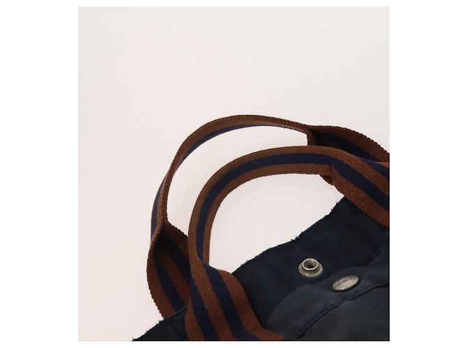 Hermès Borsa Fourre Tout HERMES 2 Set Cotone Nero Navy Autentica 181810 Blu navy - vista 6