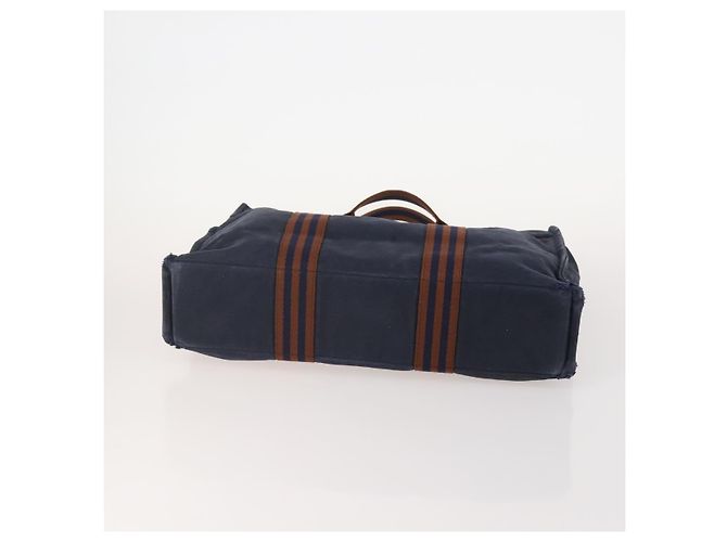 Hermès Borsa Fourre Tout HERMES 2 Set Cotone Nero Navy Autentica 181810 Blu navy - vista 7