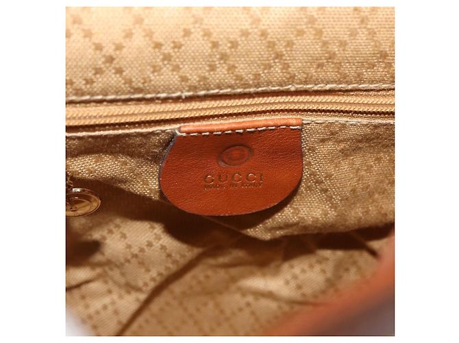 Mini Zaino GUCCI Bamboo in Pelle Outlet Marrone Oro 003 1705 0030 Auth am11663A - vista 22