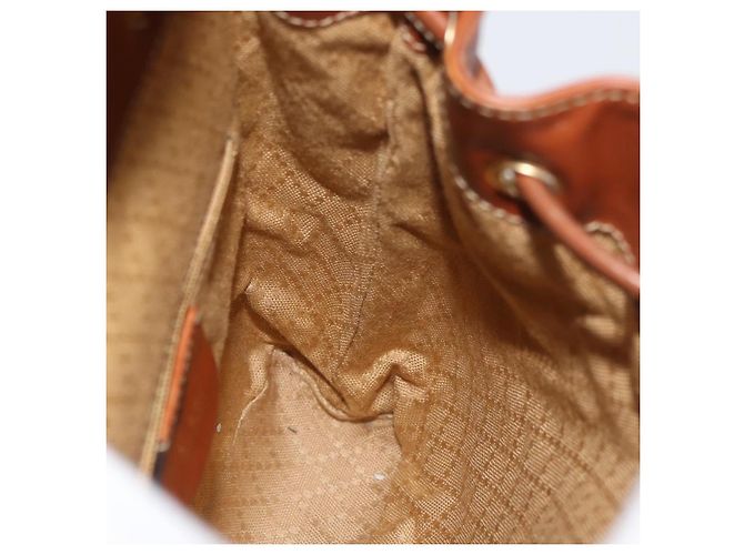 Mini Zaino GUCCI Bamboo in Pelle Outlet Marrone Oro 003 1705 0030 Auth am11663A - vista 24