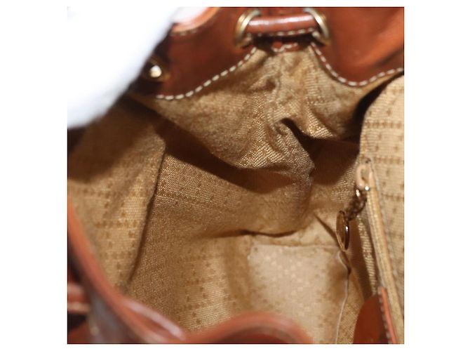Mini Zaino GUCCI Bamboo in Pelle Outlet Marrone Oro 003 1705 0030 Auth am11663A - vista 25