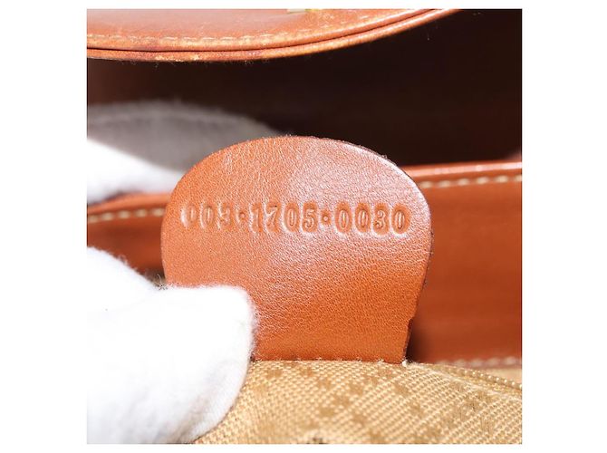Mini Zaino GUCCI Bamboo in Pelle Outlet Marrone Oro 003 1705 0030 Auth am11663A - vista 28
