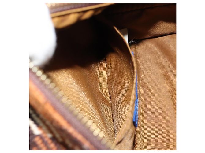 Borsa a mano BURBERRY Nova Check Blue Label in lana marrone e oro Auth 181585 D'oro - vista 19