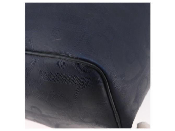 Borsa Christian Dior Trotter Canvas Blu Navy Oro Autentica bs35238 D'oro - vista 12